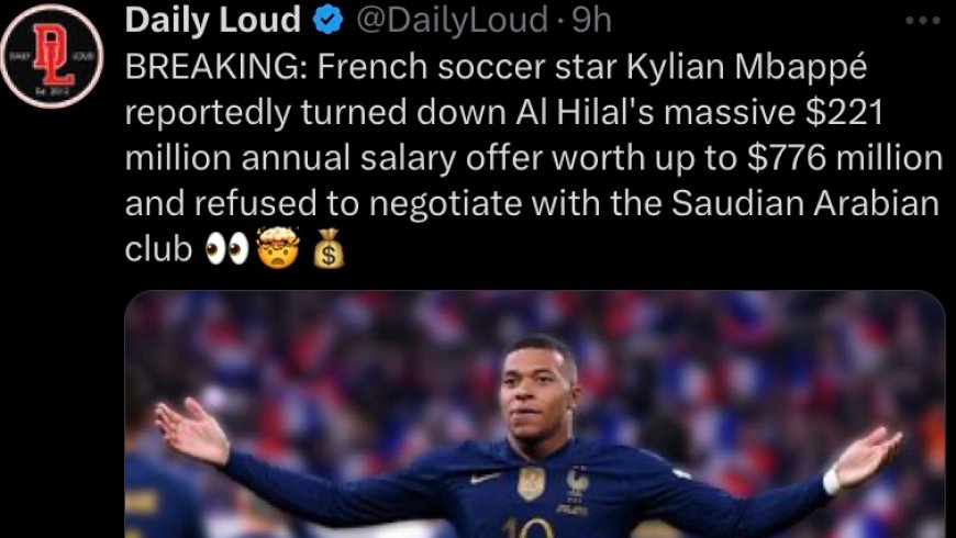 Mbappe rejects an approach from Al Hilal.